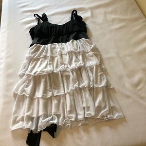 Black and White Ruffle Dress